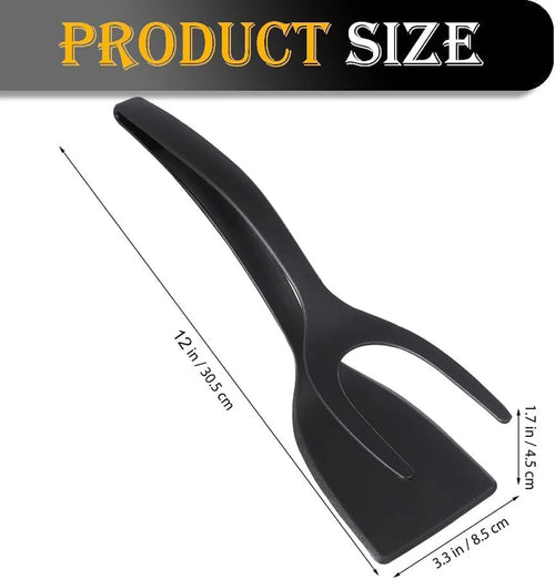 Neuer 2-in-1-Griffwender mit Zange, Eierwender, Nylon-Antihaftbeschichtung, ideal zum Zubereiten von Pfannkuchen, Fisch, French Toast und Omeletts.