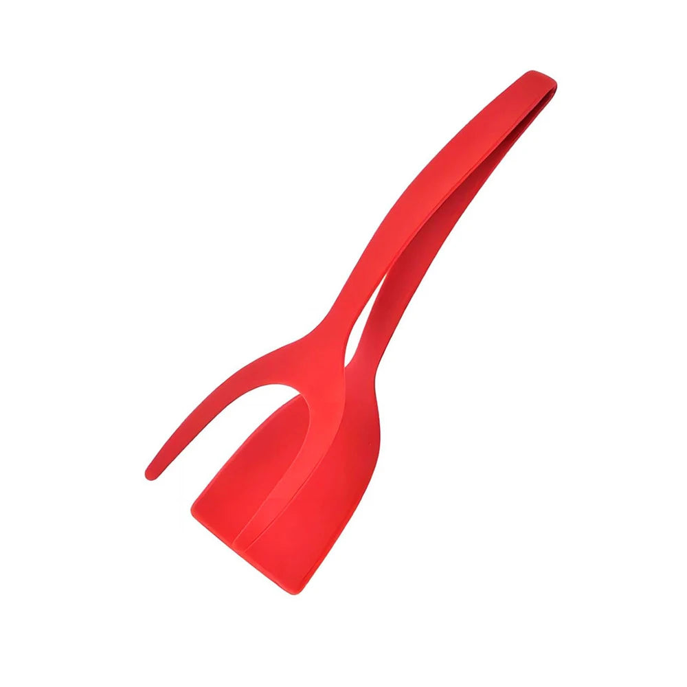 Neuer 2-in-1-Griffwender mit Zange, Eierwender, Nylon-Antihaftbeschichtung, ideal zum Zubereiten von Pfannkuchen, Fisch, French Toast und Omeletts.